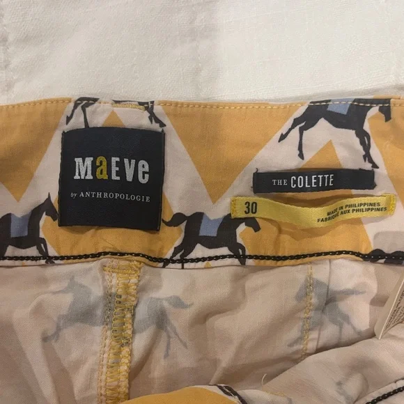 Maeve Colette Yellow Horse/Equestrian Print Pants - Picture 4 of 5